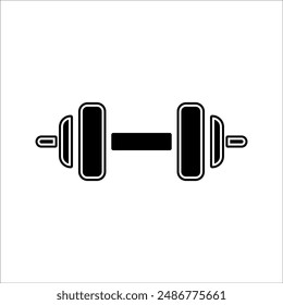 Dumbbell icons set in outlined and filled flat style. Gym heavy strength training dumbbell line pictograms. Weight lifting dumbbell signs.