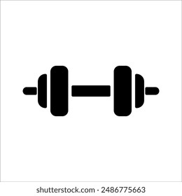 Dumbbell icons set in outlined and filled flat style. Gym heavy strength training dumbbell line pictograms. Weight lifting dumbbell signs.