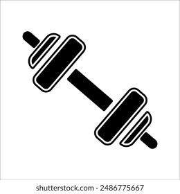 Dumbbell icons set in outlined and filled flat style. Gym heavy strength training dumbbell line pictograms. Weight lifting dumbbell signs.