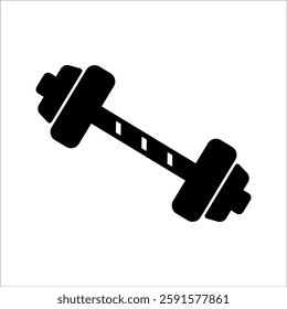 Dumbbell icons set in outlined and filled flat style. Gym heavy strength training dumbbell line pictograms. Weight lifting dumbbell signs.