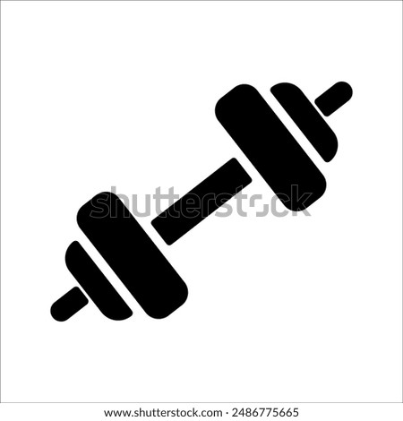 Dumbbell icons set in outlined and filled flat style. Gym heavy strength training dumbbell line pictograms. Weight lifting dumbbell signs.