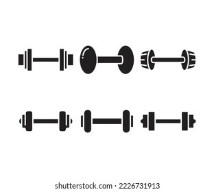 dumbbell icons set vector illustration