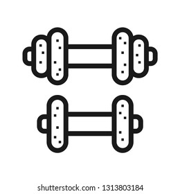 Dumbbell icons. Stroke outline style. Line vector. Isolate on white background.