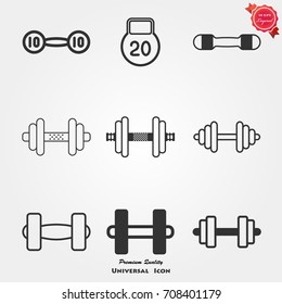 Dumbbell icons vector