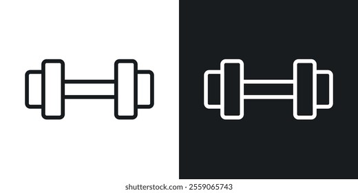 Dumbbell icons. vector set in black colors