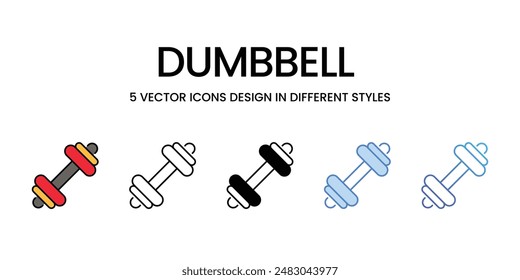 Dumbbell icons vector set stock illustration.