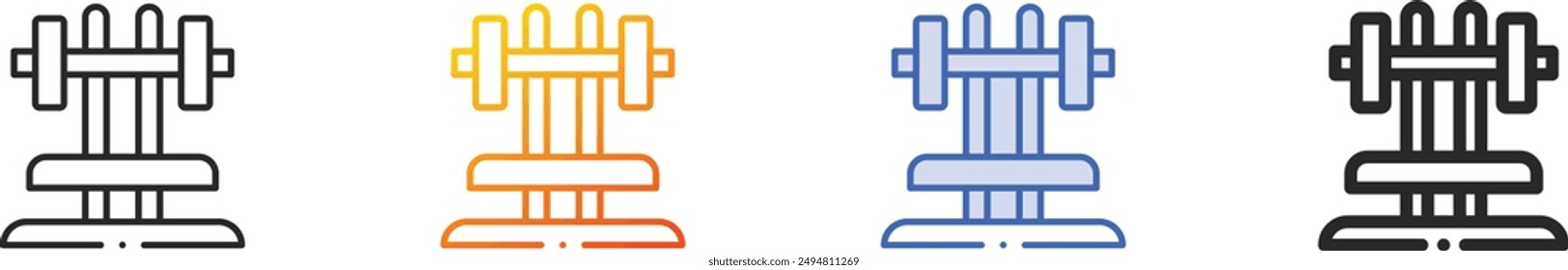 dumbbell icon.Thin Linear, Gradient, Blue Stroke and bold Style Design Isolated On White Background