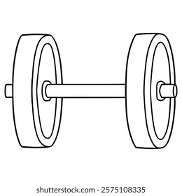 dumbbell illustration hand drawn outline vector