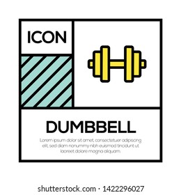 DUMBBELL AND ILLUSTRATION ICON CONCEPT