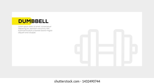 DUMBBELL AND ILLUSTRATION ICON CONCEPT