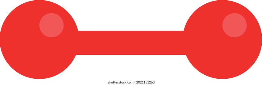 Dumbbell illustration. Red dumbbell for gym