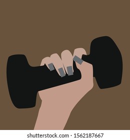 Dumbbell, illustration, vector on white background.