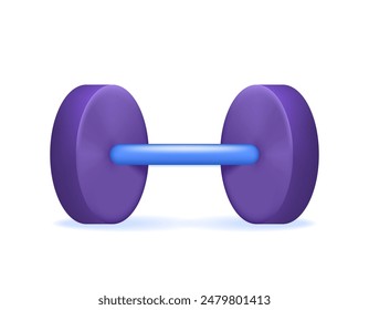 dumbbell illustration. weight lifting equipment used for weight training. gym, fitness, sport. icon or symbol. minimalist 3d concept design. graphic elements