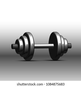 Dumbbell Isolate on White Background, Weight Trainning Work out Vector Illustration.