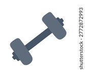 Dumbbell isolated element on white background. Gym equipment icon in flat cartoon style. Vector illustration