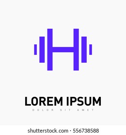 Dumbbell isolated heart minimal icon. Health line vector icon for websites and mobile minimalistic flat design.