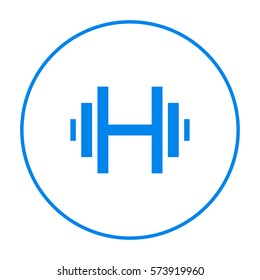 Dumbbell isolated heart minimal icon. Health line vector icon for websites and mobile minimalistic flat design.
