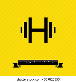 Dumbbell isolated minimal single flat linear icon. Health line vector icon for websites and mobile minimalistic flat design.