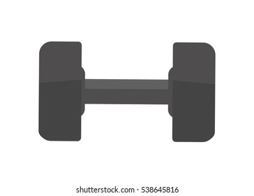 Dumbbell aislada en blanco. Ilustración vectorial