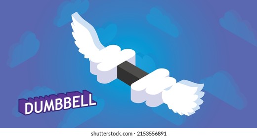 Icono de diseño isométrico Dumbbell. Ilustración web de vectores. 3.ª colorida concepción