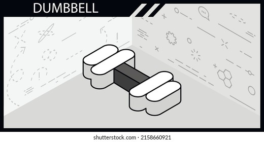 Dumbbell isometric design icon. Vector web illustration. 3d colorful concept