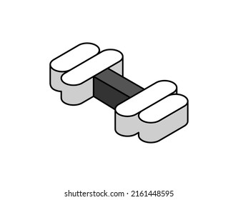 Dumbbell isometric design icon. Vector web illustration. 3d colorful concept
