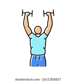 dumbbell kickbacks arm fitness exercise color icon vector. dumbbell kickbacks arm fitness exercise sign. isolated symbol illustration