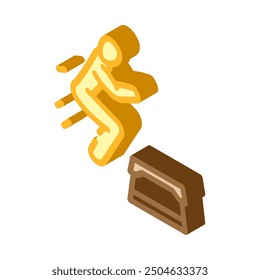 dumbbell kickbacks fitness exercise arm isometric icon vector. dumbbell kickbacks fitness exercise arm sign. isolated symbol illustration