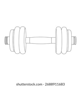 Dumbbell line art vector design. Dumbbell outline illustration design.