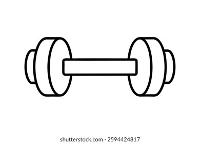 dumbbell line art vector icon.This is an editable eps vector icon