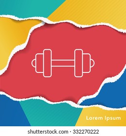 Dumbbell line icon