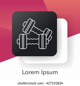 Dumbbell line icon