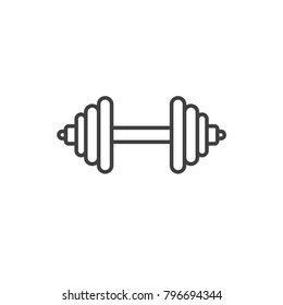 Dumbbell line icon.