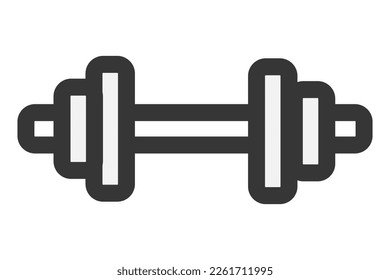 Dumbbell line icon. Bodybuilding fitness icon. Weight black sign and dumbbell gym fitness and sports equipment. Dumbbell line icon set Linear style.