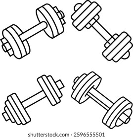 Dumbbell line icon. Bodybuilding fitness icon