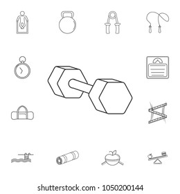 Dumbbell line icon. Detailed set of gym and fitness icons. Premium quality graphic design. One of the collection icons for websites, web design, mobile app on white background