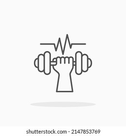 dumbbell line icon. Editable stroke and pixel perfect. Can be used for digital product, presentation, print design and more.
