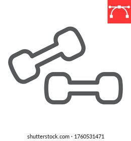 Dumbbell line icon, fitness and sport, training sign vector graphics, editable stroke linear icon, eps 10