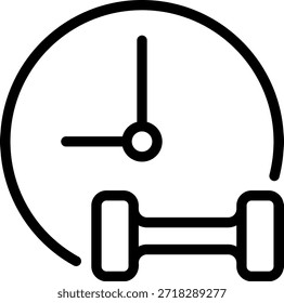 ícone da linha do dumbbell vetor de ilustração