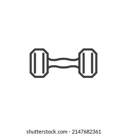 Symbol der Hantel-Linie. lineares Stilzeichen für mobiles Konzept und Webdesign. Fitness Hantel Umriss Vektorsymbol. Symbol, Logo-Abbildung. Vektorgrafik