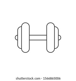 Dumbbell line icon on white background. Vector illustration