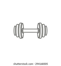 Dumbbell line icon  on white background. Vector illustration.