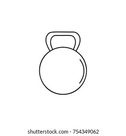 Dumbbell line icon on white background