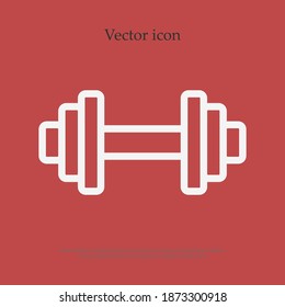 dumbbell line icon, outline vector illustration.