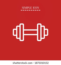 dumbbell line icon, outline vector illustration.