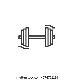 Dumbbell line icon, outline vector sign, linear pictogram isolated on white. Gym, fitness symbol, logo illustration