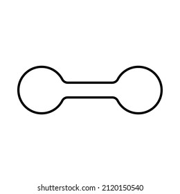 Icono de la línea del timbre. Forma redonda de dumbbell o peso de entrenamiento en el gimnasio. Ilustración vectorial