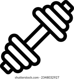 Dumbbell Line Icon - Single Icon, Vector