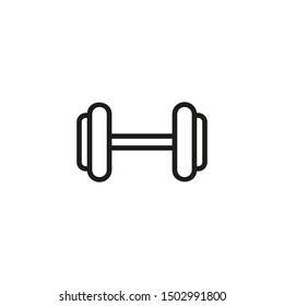 Dumbbell line icon. Sport weight lifting dumbbell. Gym concept. Vector illustration can be used for topics like sport fitness and healthy lifestyle.