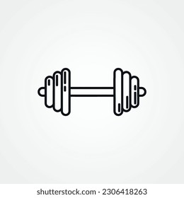 Dumbbell line icon. sports bar web linear icon.